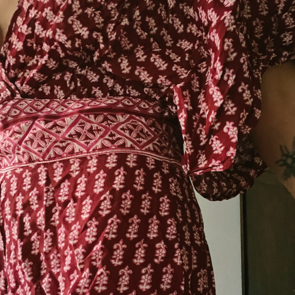 Red Patterned Romper - image 3